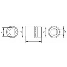 YATO Cheie tubulara hexagonala 12 mm, prindere pat..