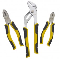 Set 3 clesti cu manere control grip combinat 180 mm cu taiere diagonala 150 mm si cu articulatie reglabila 250 mm STANLEY