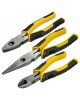 Set 3 clesti cu manere control grip combinat 150 mm cu taiere diagonala 150 mm si cu varf lung 150 mm STANLEY
