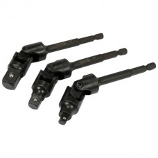 YATO Set 3 adaptoare cardanice, 1/4'', 3/8'', 1/2'', lungime 125mm, CrV
