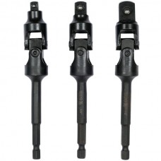 YATO Set 3 adaptoare cardanice, 1/4'', 3/8'', 1/2'..