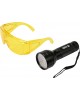 Kit lanterna led UV si ochelari de protectie YATO