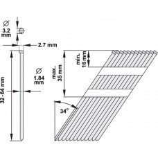 Yato Set 1000 cuie 34 x 50 x 1.9 mm pentru pistol..