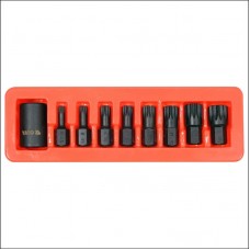 YT-10663 YATO Set biti de impact spline, cu adaptor 1/2", 9 piese