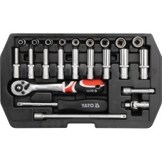 Trusa chei tubulare cu antrenor 1/4"  23 piese Yato
