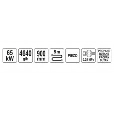 YATO Arzator 65 kW, pentru acoperisuri, cu furtun,..