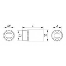YT-3821 YATO Cheie tubulara hexagonala adanca 3/8&..