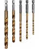 Set 5 burghie placate cu titan pentru gaurirea metalelor YATO