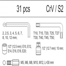 YATO Set 31 piese, insertie dulap scule..