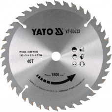 Disc fierastrau wolfram pentru lemn 190 mm x 40T YATO