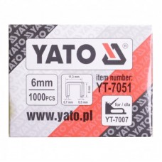 YATO Set de 1000 capse 6 mm /0.7x11.3 mm..