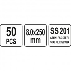 Coliere metalice reglabile din otel 8.0 x 250 mm Y..