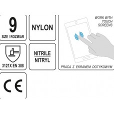 YATO Manusi de protectie din nylon cu nitril, mari..