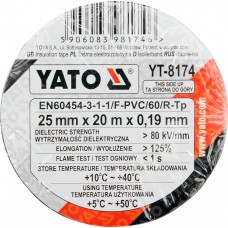 Banda electroizolanta PVC 25 mm x 20 m x 0.19 mm neagra YATO