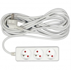 VOREL Prelungitor electric cu impamantare, 3 prize, 5 m, Alb, Plastic VOREL Prelungitor electric cu impamantare, 3 prize, 5 m, Alb, Plastic