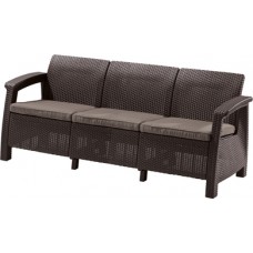KETER. Canapea cu 3 locuri maro Corfu Love Seat