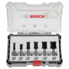 BOSCH Set 6 freze drepte de profilat canturi, tija..