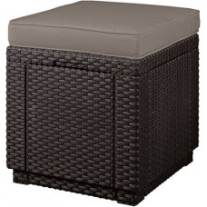 Taburet rattan Cube maro-taupe cald CURVER