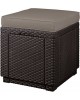 Taburet rattan Cube maro-taupe cald CURVER
