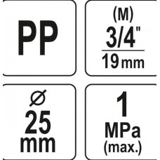 FLO Conector pentru tevi, dimensiune 25 mm x 3/4&q.. FLO Conector pentru tevi, dimensiune 25 mm x 3/4&q..