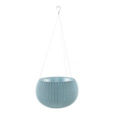 CURVER. Ghiveci mic suspendat imitatie impletitura crosetata albastru COZIES S 