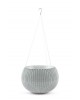 CURVER. Ghiveci mic suspendat imitatie impletitura crosetata gri COZIES S 
