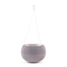 CURVER. Ghiveci mic suspendat imitatie impletitura crosetata violet COZIES S 