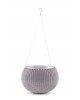 CURVER. Ghiveci mic suspendat imitatie impletitura crosetata violet COZIES S 
