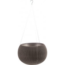 CURVER. Ghiveci mic suspendat imitatie impletitura crosetata maro COZIES S 