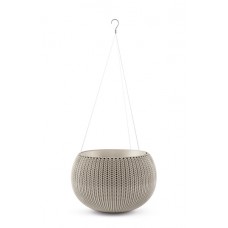 CURVER. Ghiveci mic suspendat imitatie impletitura crosetata cappucino COZIES S 