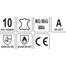YATO Manusi sudura, marimea 10, izolate termic..