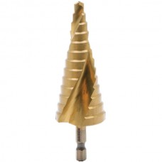 RAIDER Burghiu conic in trepte HEX 1/4 HSS + TIN 6-30mm RAIDER Burghiu conic in trepte HEX 1/4 HSS + TIN 6-30mm