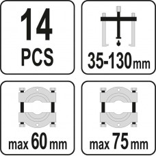 YATO Set extractoare rulmenti, 14 piese..