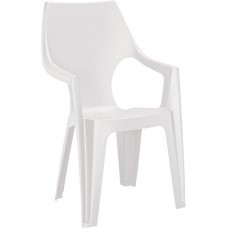 CURVER. Scaun din plastic cu spatar inalt alb Dante CURVER. Scaun din plastic cu spatar inalt alb Dante