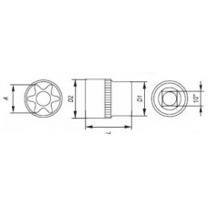 YATO Cheie tubulara TORX 11 mm, prindere patrat in..