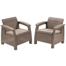 KETER. Set doua fotolii de gradina cappuccino Corfu