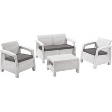 CURVER. Set Corfu alb-gri rece CURVER. Set Corfu alb-gri rece