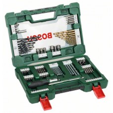 Set 91 accesorii Bosch V-Line, surubelnita, bara magnetica, biti, zencuitor, suport magnetic, chei tubulare, burghie