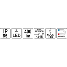 Yato Lampa atelier 4 leduri 400 lm 230 V..