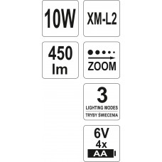 Lanterna pentru cap 10 W YATO..