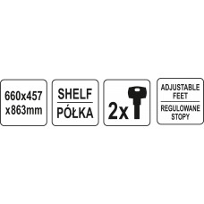  Yato Dulap pentru scule 660 x 457 x 863 mm 2 usi..