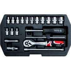 Trusa chei tubulare cu antrenor 1/4" 20 piese Yato