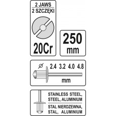  Yato Cleste pentru popnituri 2.4-4.8 mm..