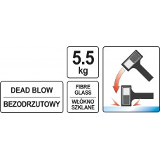 Ciocan de cauciuc fara recul 5500 grame YATO..