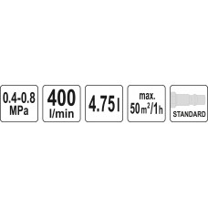Pistol pentru pulverizare mortare debit 400 l / h..