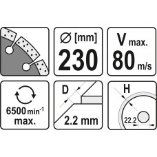  Yato Disc diamantat pentru asfalt dimensiuni 230 ..