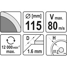  Yato Disc diamantat gresie,faianta dimensiuni 115..