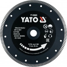 Yato Disc diamantat taiat faianta,gresie,ceramica dimensiuni 230 x 22.2 x 2 mm
