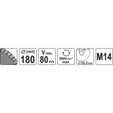 YT-60323 YATO Disc cupa diamantat, diametrul 180 m..