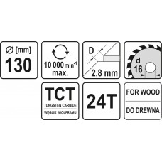 YT-6050 YATO Disc circular pentru taiat lemn, 130 .. YT-6050 YATO Disc circular pentru taiat lemn, 130 ..